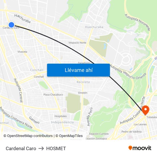 Cardenal Caro to HOSMET map