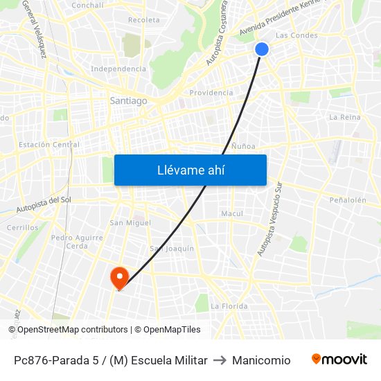 Pc876-Parada 5 / (M) Escuela Militar to Manicomio map