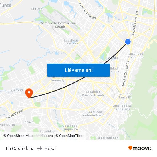 La Castellana to Bosa map