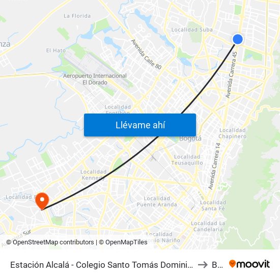 Estación Alcalá - Colegio Santo Tomás Dominicos (Auto Norte - Cl 136) to Bosa map