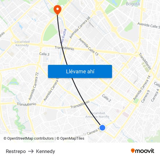 Restrepo to Kennedy map