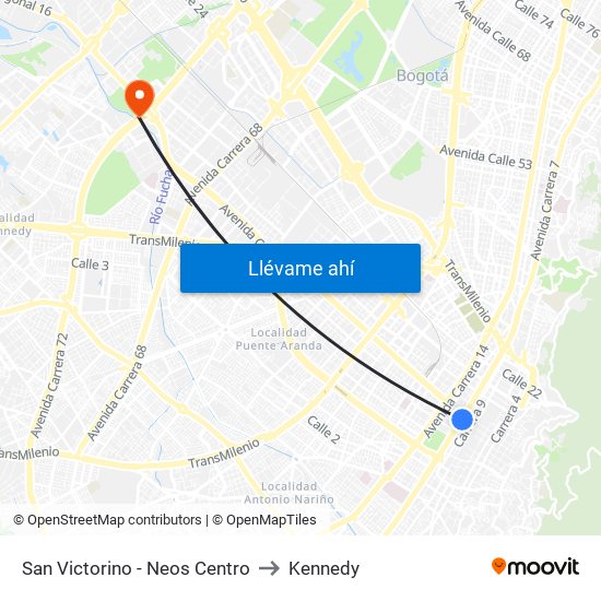 San Victorino - Neos Centro to Kennedy map