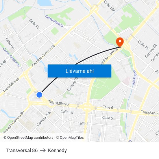 Transversal 86 to Kennedy map