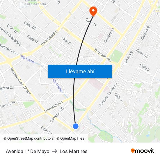 Avenida 1° De Mayo to Los Mártires map