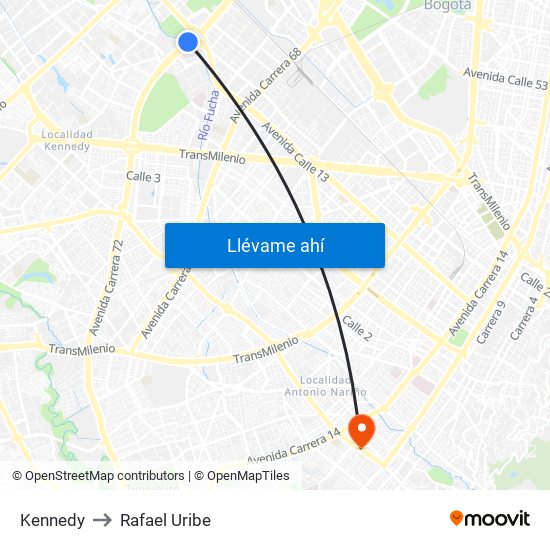 Kennedy to Rafael Uribe map
