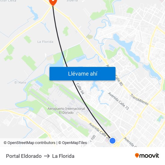 Portal Eldorado to La Florida map
