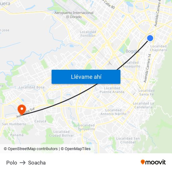 Polo to Soacha map