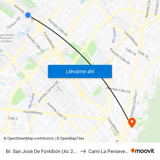 Br. San José De Fontibón (Ac 26 - Kr 96a) to Cami La Perseverancia map