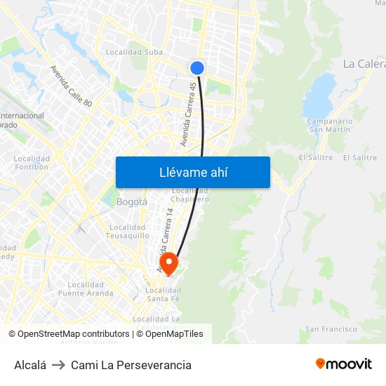 Alcalá to Cami La Perseverancia map