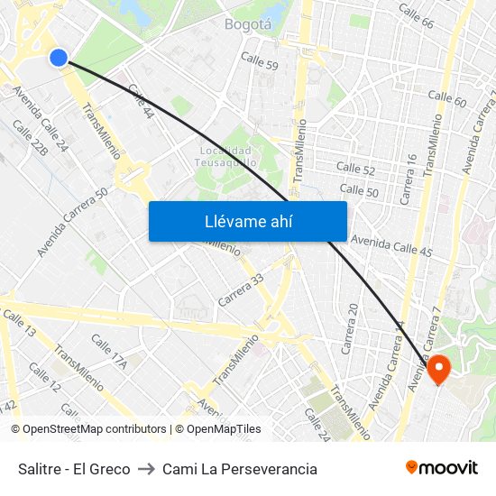 Salitre - El Greco to Cami La Perseverancia map