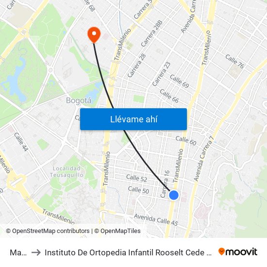 Marly to Instituto De Ortopedia Infantil Rooselt Cede Propace map