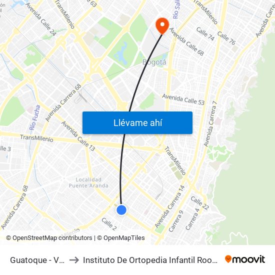 Guatoque - Veraguas to Instituto De Ortopedia Infantil Rooselt Cede Propace map