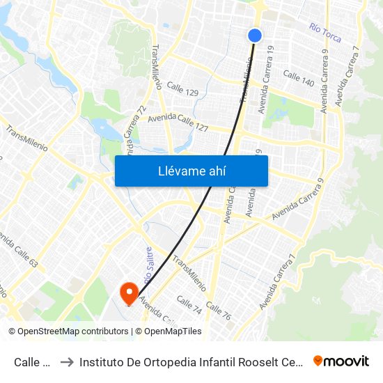 Calle 146 to Instituto De Ortopedia Infantil Rooselt Cede Propace map