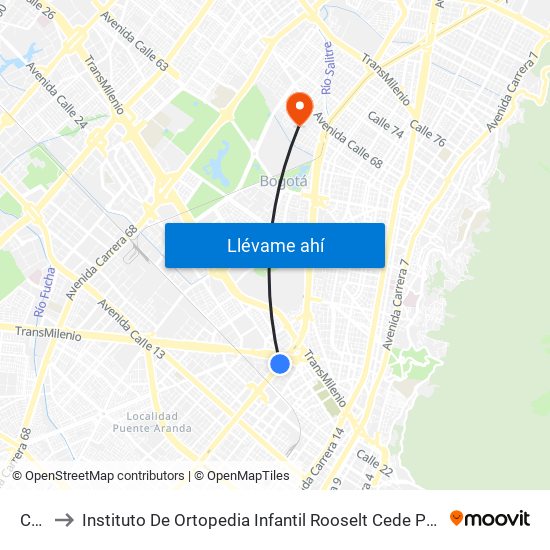 Cad to Instituto De Ortopedia Infantil Rooselt Cede Propace map