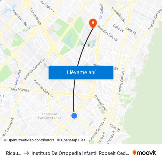 Ricaurte to Instituto De Ortopedia Infantil Rooselt Cede Propace map