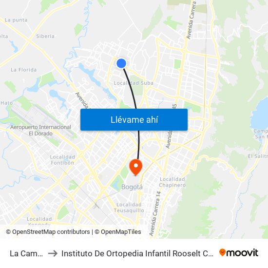 La Campiña to Instituto De Ortopedia Infantil Rooselt Cede Propace map