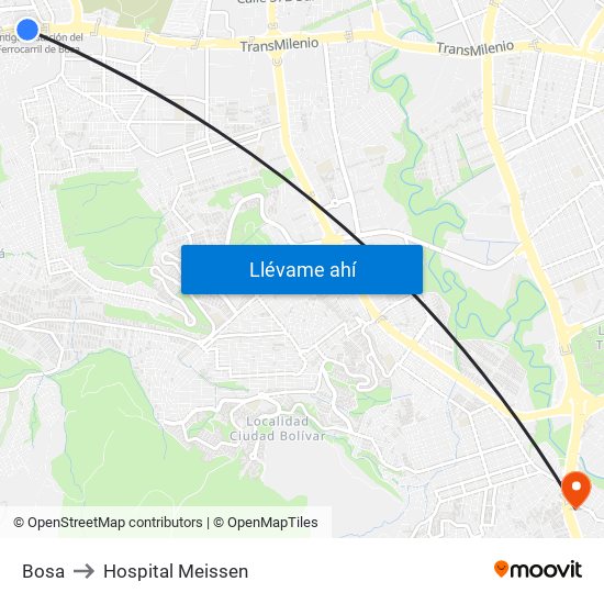 Bosa to Hospital Meissen map