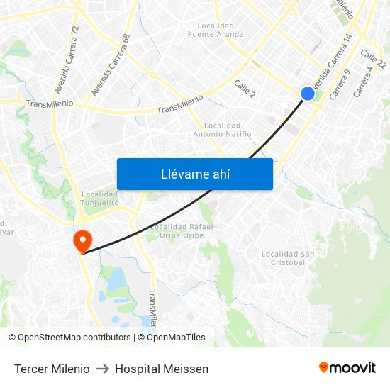 Tercer Milenio to Hospital Meissen map