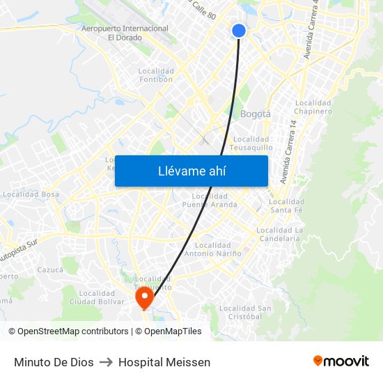 Minuto De Dios to Hospital Meissen map