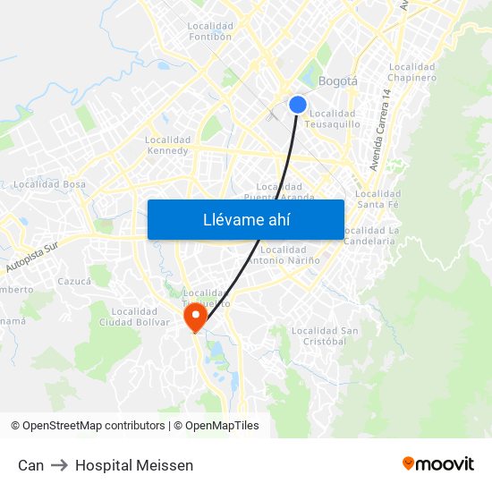 Can to Hospital Meissen map