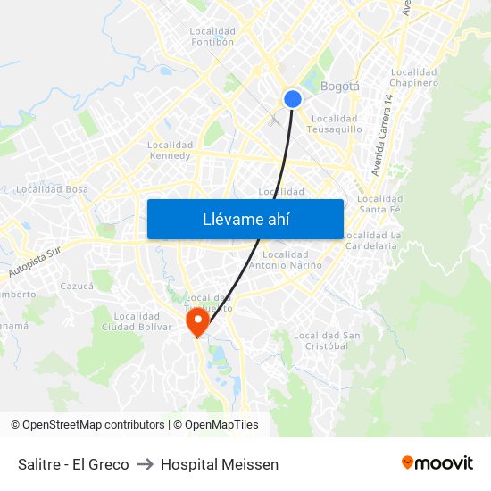 Salitre - El Greco to Hospital Meissen map