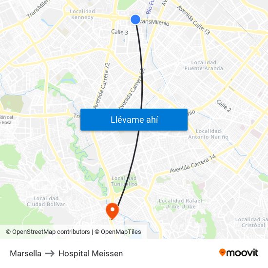 Marsella to Hospital Meissen map
