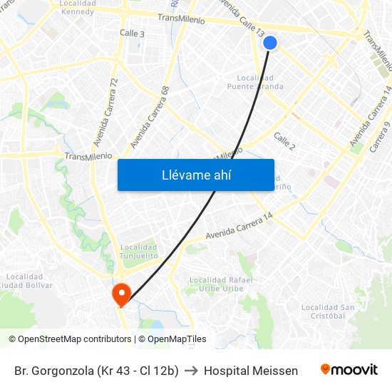 Br. Gorgonzola (Kr 43 - Cl 12b) to Hospital Meissen map