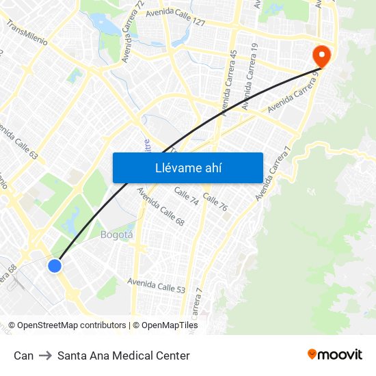 Can to Santa Ana Medical Center map