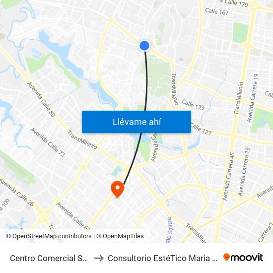 Centro Comercial Subazar (Av. Suba - Kr 91) to Consultorio EstéTico Maria Alexandra Vargas Salud y Belleza map