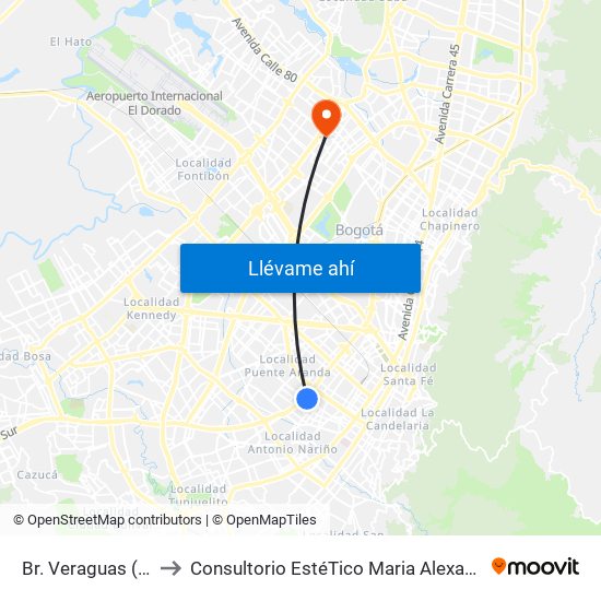 Br. Veraguas (Cl 3 - Kr 29a) to Consultorio EstéTico Maria Alexandra Vargas Salud y Belleza map