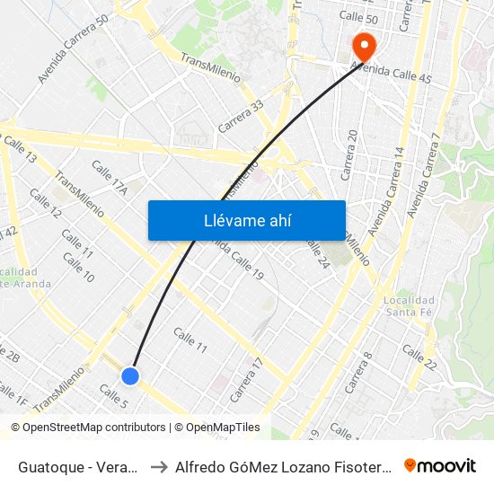 Guatoque - Veraguas to Alfredo GóMez Lozano Fisoterapeuta map