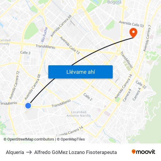 Alquería to Alfredo GóMez Lozano Fisoterapeuta map