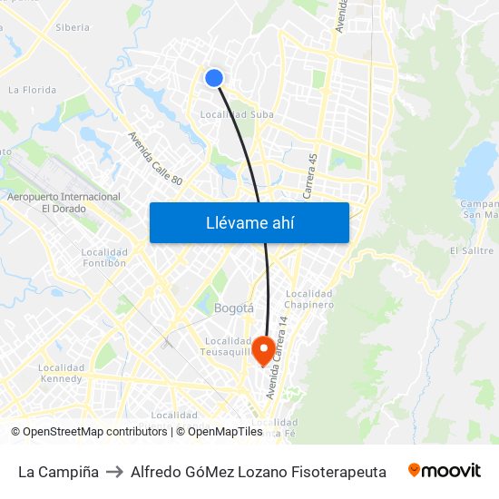 La Campiña to Alfredo GóMez Lozano Fisoterapeuta map