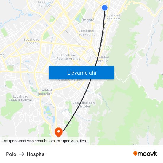 Polo to Hospital map