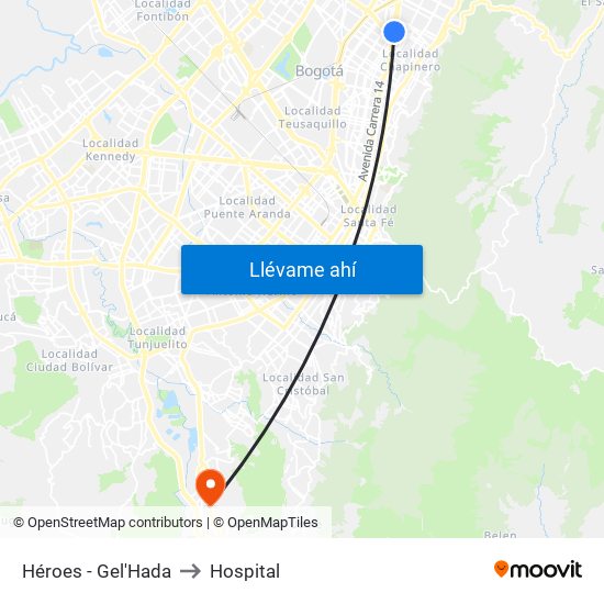Héroes - Gel'Hada to Hospital map