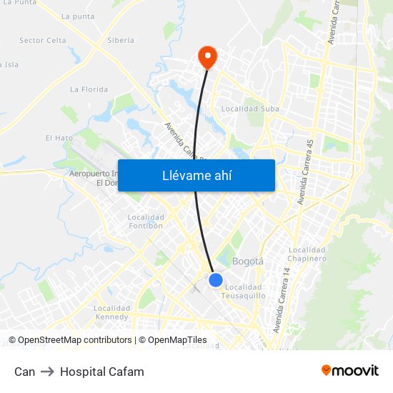 Can to Hospital Cafam map