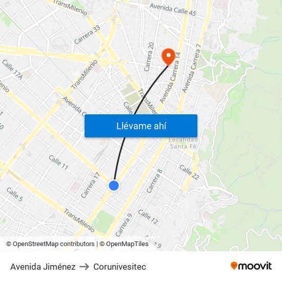 Avenida Jiménez to Corunivesitec map