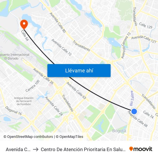 Avenida Chile to Centro De Atención Prioritaria En Salud Emaus map