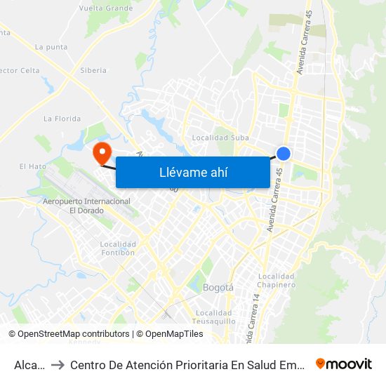 Alcalá to Centro De Atención Prioritaria En Salud Emaus map