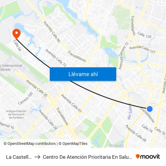 La Castellana to Centro De Atención Prioritaria En Salud Emaus map