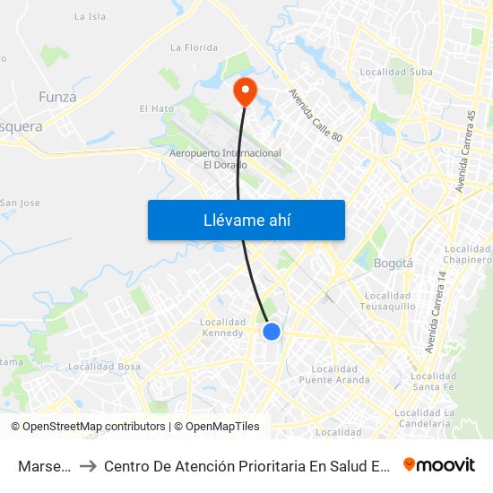 Marsella to Centro De Atención Prioritaria En Salud Emaus map