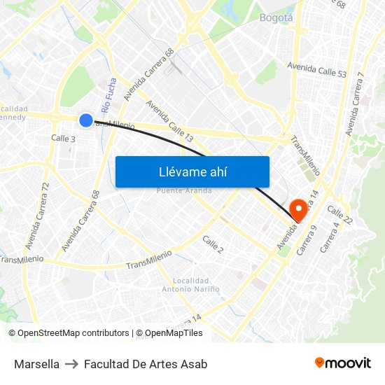 Marsella to Facultad De Artes Asab map