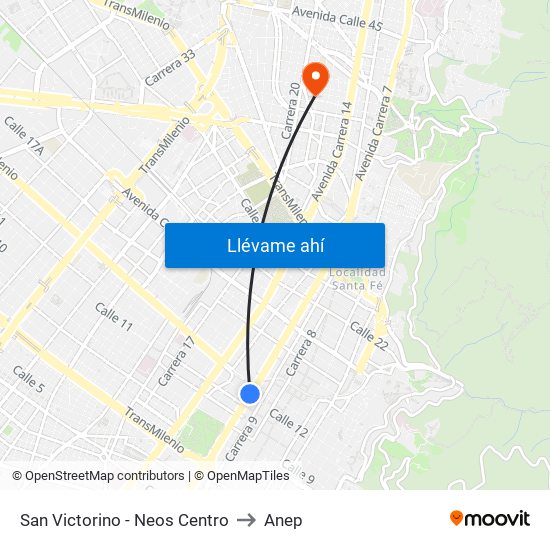 San Victorino - Neos Centro to Anep map