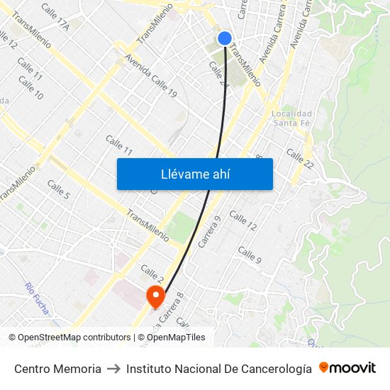 Centro Memoria to Instituto Nacional De Cancerología map