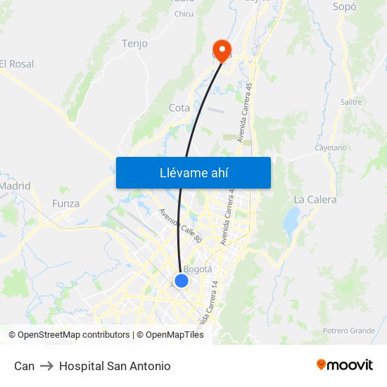 Can to Hospital San Antonio map