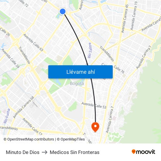 Minuto De Dios to Medicos Sin Fronteras map