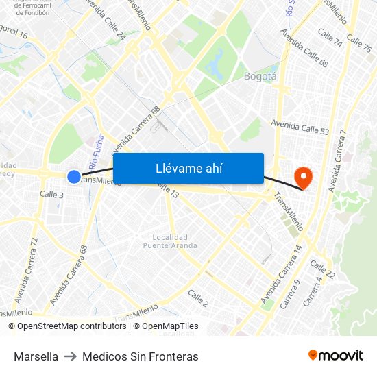 Marsella to Medicos Sin Fronteras map