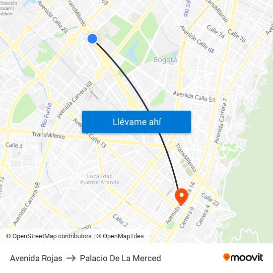 Avenida Rojas to Palacio De La Merced map