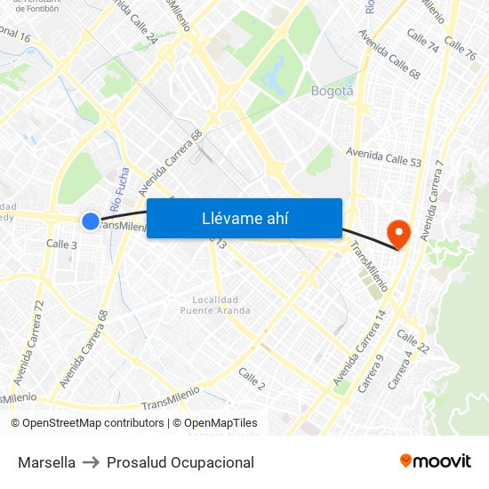 Marsella to Prosalud Ocupacional map