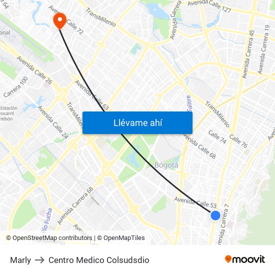 Marly to Centro Medico Colsudsdio map
